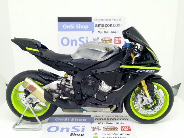 YAMAHA R1M ĐEN XANH NEON 1/12 TAMIYA MÔ HÌNH XE MOTO ĐỘ