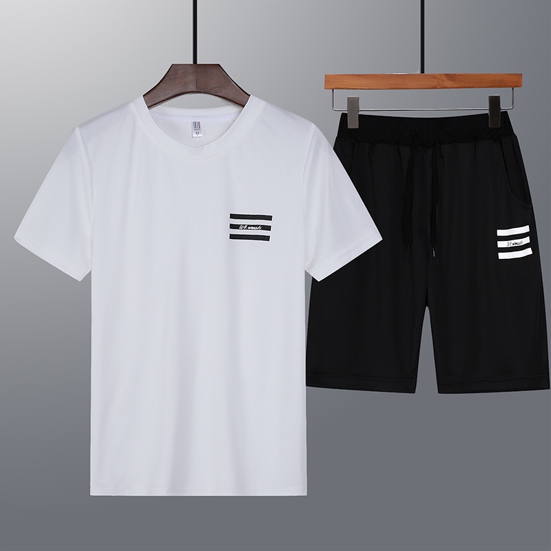 Bộ Đồ Thể Thao Áo Thun Tay Ngắn Phối Quần Short Thời Trang Mùa Hè Cho Nam