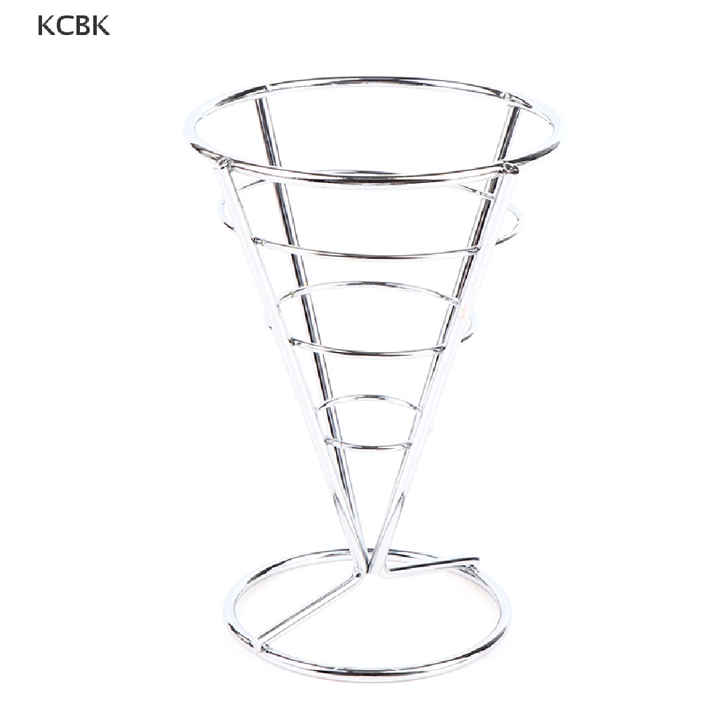 KC Stainless steel French Fry Stand Cone Basket Holder for Fries Fish and Chips BK