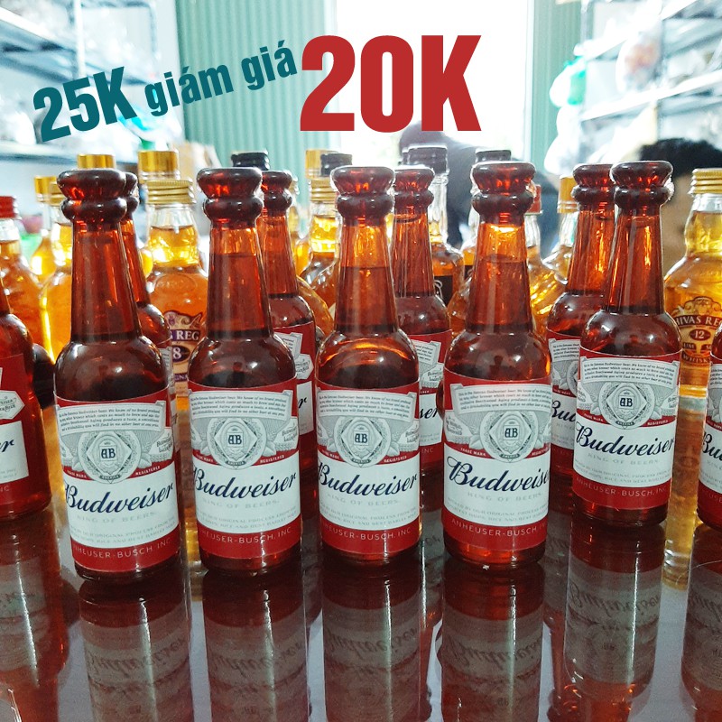 Bia Budweiser 50ml trang trí bánh kem