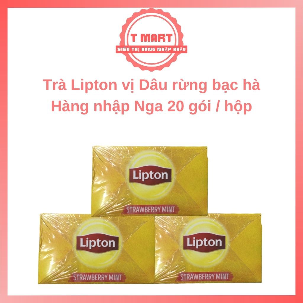 [SALE 60%] Trà Lipton Nga vị dâu tây bạc hà, hương thơm tươi mát, giúp thư giãn đầu óc, làm việc hiệu quả, date T11/2021