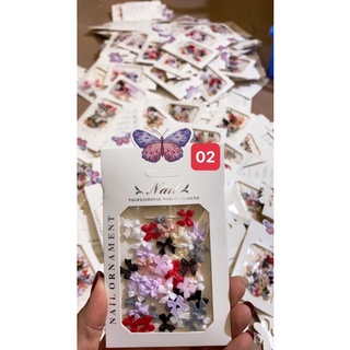 Charm nơ bột, thuỷ tinh làm nail đính móng sét 50 chiếc