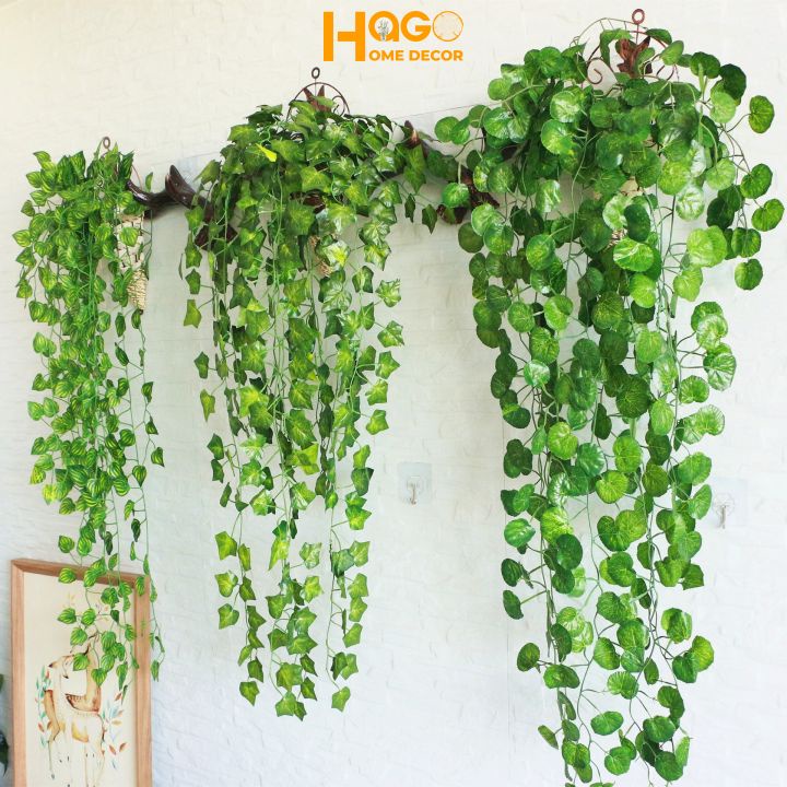 Lá giả,chùm lá treo tường nhiều mẫu trang trí sân vườn, ban công, nhà hàng, quán cafe xanh mát