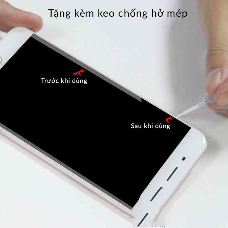 Keo chống hở mép dán kính cường lực bộ keo + chổi quét