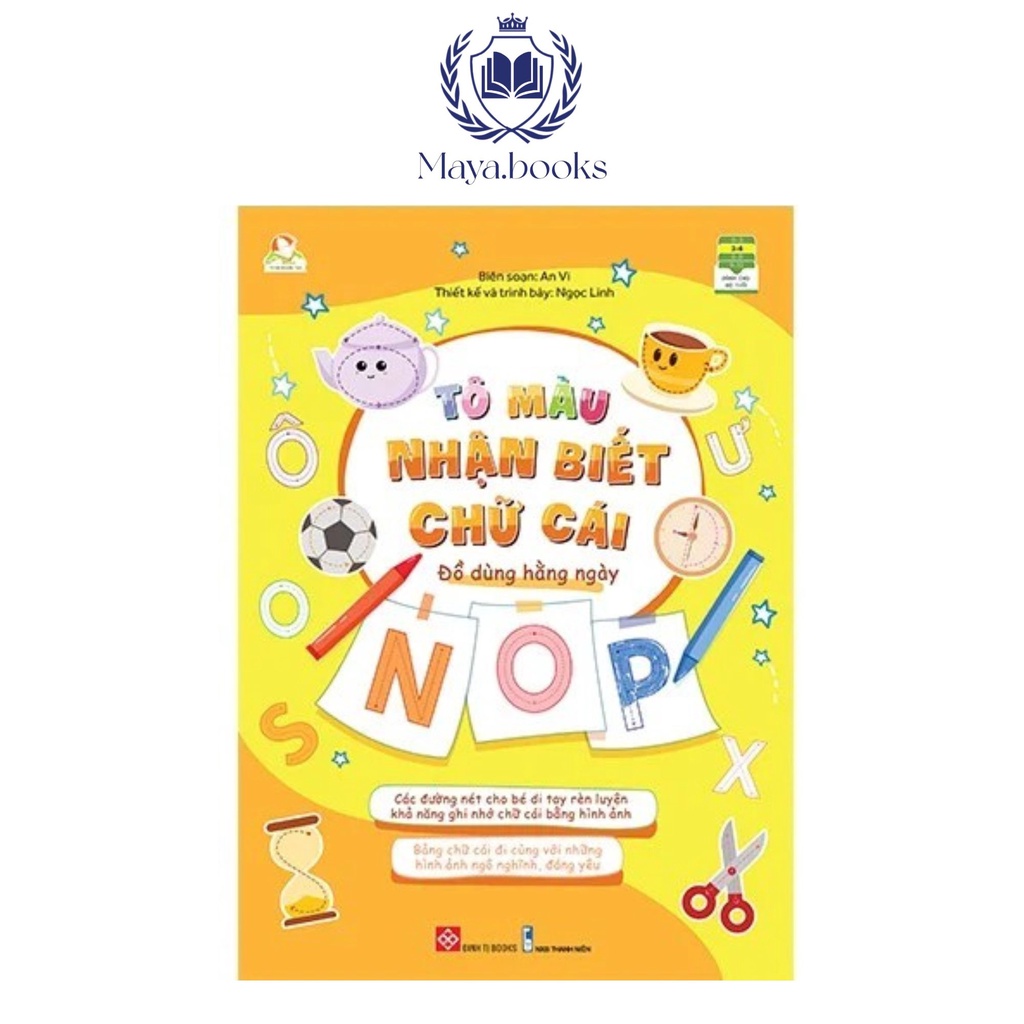Sách - Tập tô màu nhận biết chữ cái cho trẻ - Đồ dùng hằng ngày
