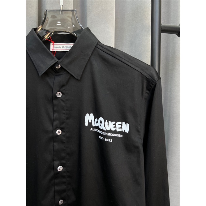 Áo Sơ Mi Cotton Tay Dài In Chữ Mcque Thời Trang 2022 Cho Nam Giới A1exander Size M-4XL