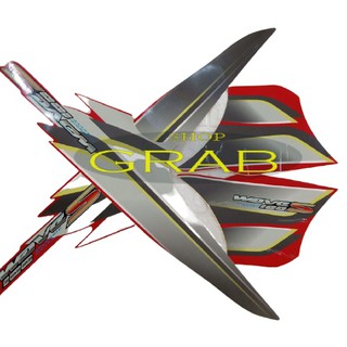 Bộ Tem Dán xe wave S100 Màu đỏ Xám