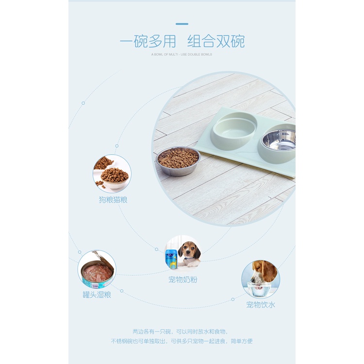 Bát Đựng Thức Ăn Cho Thú Cưng Cống Văng Chất Liệu Nhựa Và Thép Không Gỉ