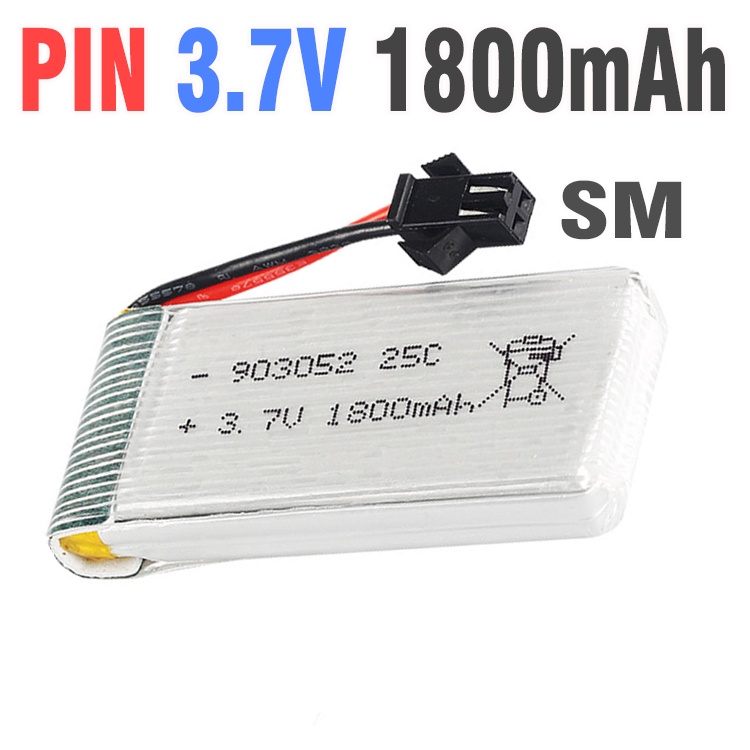 Pin sạc 3.7v 1800mah cổng nối SM dùng cho flycam