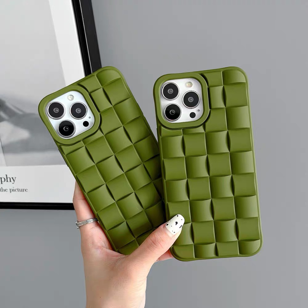Ốp Điện Thoại Mềm Hình Vuông Nhỏ Màu Xanh Lá Cho Iphone 12 pro max 11 pro max xs max xr x 13proamx plus 7p 11pro