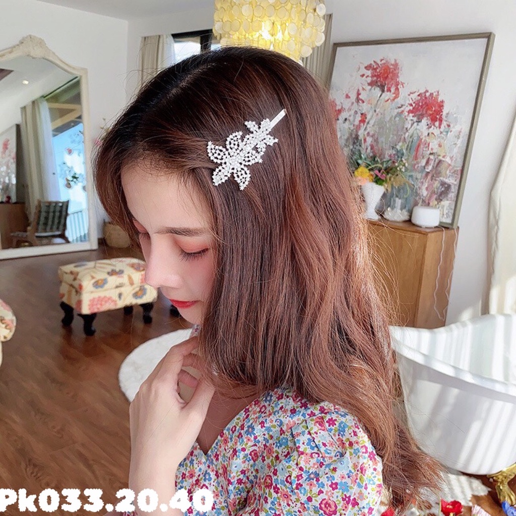 Kẹp tóc mái đính đá nhiều mẫu phong cách
