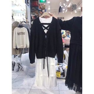 [SẴN] Áo khoác len cardigan đan dây lưng