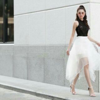 áo ren váy sheer xếp tầng