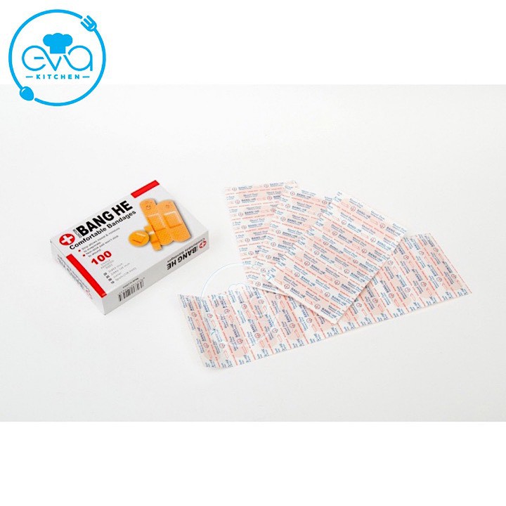 Hộp 100 Miếng Băng Keo Cá Nhân Dán Vết Thương 4 Size Tiện Lợi  Comfortable Bandages