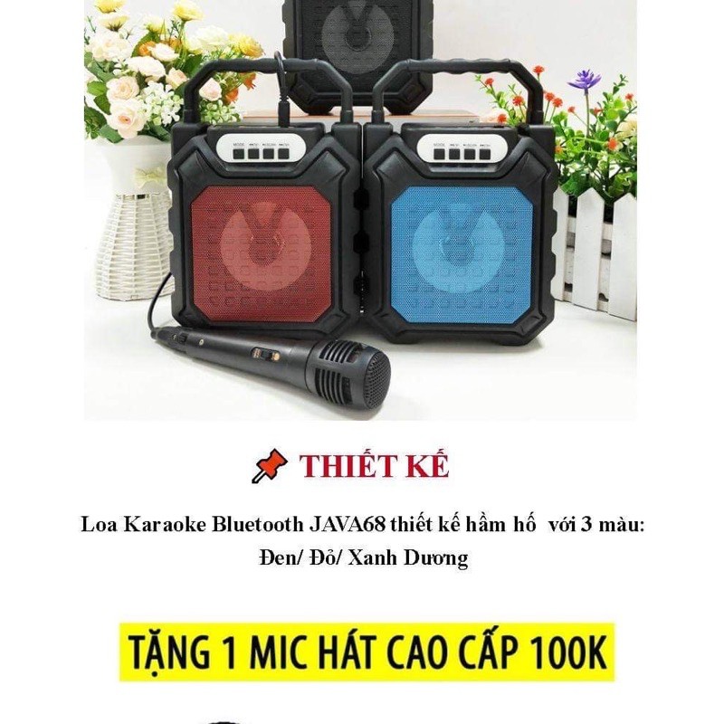 [TẶNG MIC] loa bluetooth karaoke mini giá rẻ, Loa Kẹo Kéo Karaoke Bluetooth Mini JAVA68