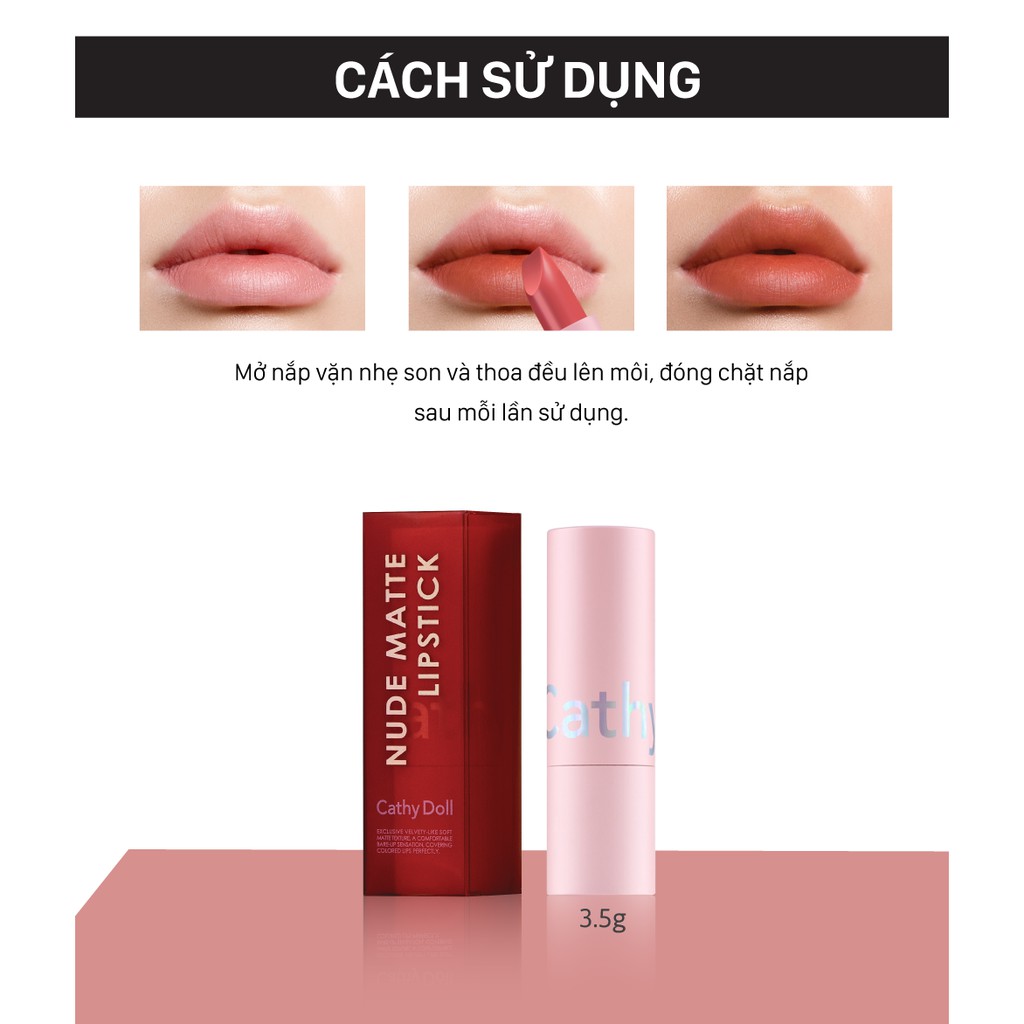 Son thỏi Cathy Doll Nude Matte Lipstick 3.5g