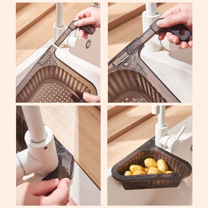 Giỏ Treo Vòi Nước Cỡ Lớn Có Tay Cầm Thu Gọn Tiện Dụng