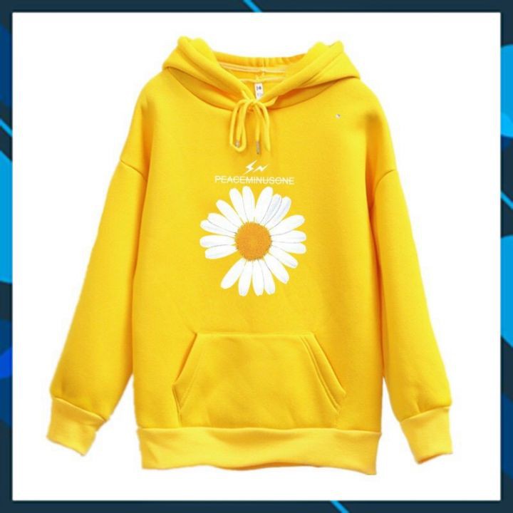 Áo Hoodie Chui Đầu Hoa Cúc có mũ FREE SIZE nam nữ đều mặc được