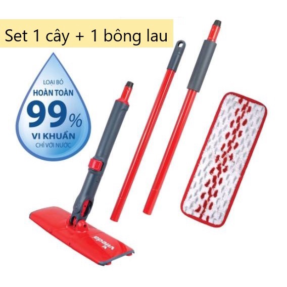 Cây lau nhà tự vắt thông minh VILEDA UltraMax Easy Twist, đầu lau hình chữ nhật, vắt nước tiện lợi - TSU152115