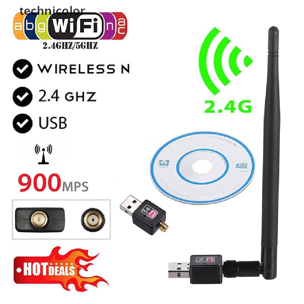 Usb Wifi 900mbps 802.11b / G / N W / Antenna Jelly