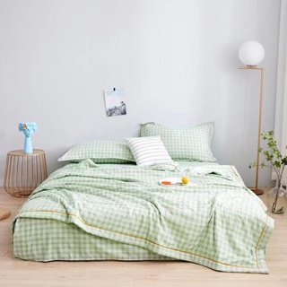 Bộ Chăn Ga Cotton 100% chăn trần bông - Cotton Đũi Nhật siêu thoáng mát