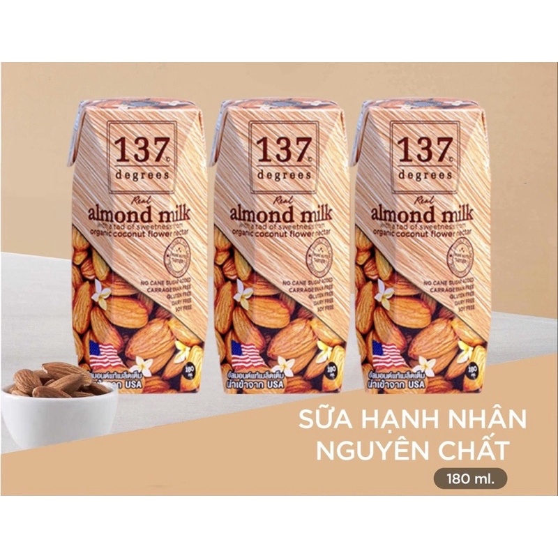 Sữa hạt 137 Degrees Lốc 3 hộp x 180ml và 1000ml