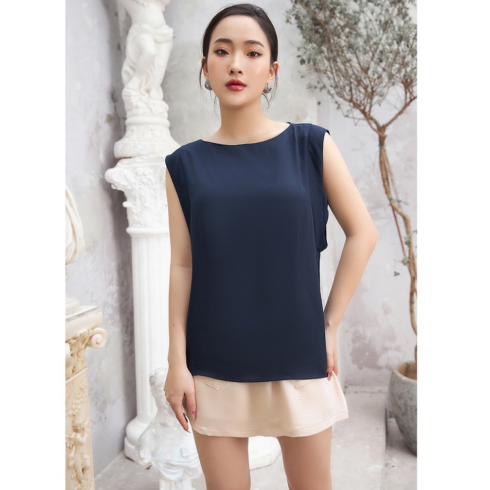 Áo sơ mi nữ voan lụa 92WEAR 3 MÀU, đủ size, vai chờm công sở ASA1593