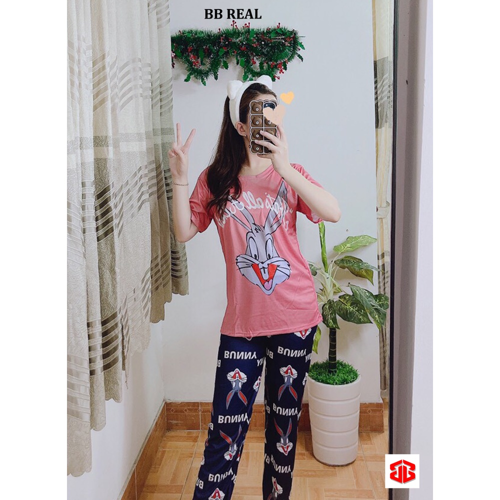 Đồ Bộ Mặc ở Nhà Bộ Đồ Ngủ Nữ Quần Dài Pijama Thun Lạnh Đẹp, [CODE 13-16] Freesize Từ 45-60Kg - BB REAL