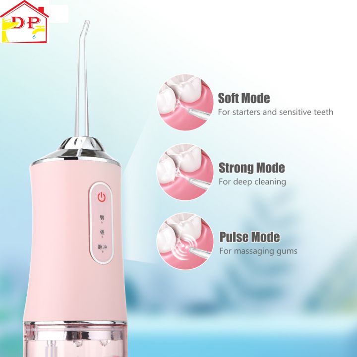 Máy tăm nước vệ sinh răng miệng siêu sạch cầm tay chính hãng theo công nghệ Châu Âu Oral Irrigator tặng kèm 4 đầu phun