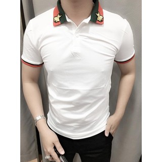 Áo thun nam trắng phối cổ tay cổ áo thời trang chuẩn shop ms 159