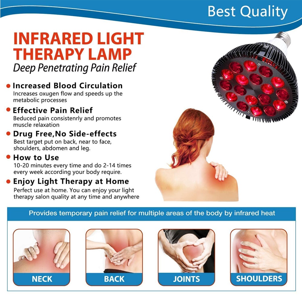 Đèn trị liệu bằng ánh sáng đỏ cho khuôn mặt 54W 660nm &amp;850nm Thiết bị trị liệu bằng ánh sáng hồng ngoại để giảm đau khớp cơ các công cụ sức khỏe da