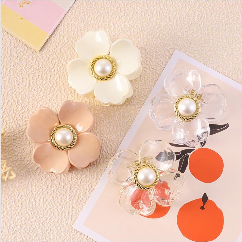 Kẹp tóc kiểu bông hoa đính ngọc bền đẹp KT90