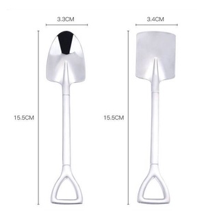 Thìa inox , muỗng inox ăn hình xẻng mạ vàng ăn dưa hấu xưới đất trồng cây muỗng hình xẻng bằng thép không gỉ