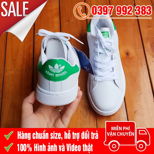 [FREE SHIP] Giày Stan Smith Trắng Gót Xanh Lá Giá Rẻ