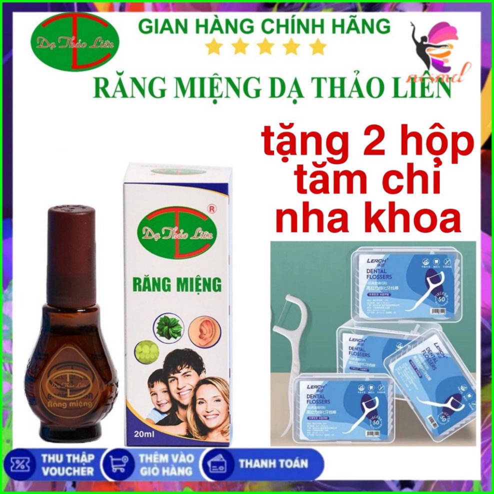 Tinh dầu răng miệng Dạ Thảo Liên 20ml . Hết sâu răng, hôi miệng, nấm lưỡi, nấm tai ,nhiệt miệng (tặng 2 hộp tăm chỉ )