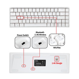 RK G68 RGB - Bàn phím cơ không dây Royal Kludge RK G68 RGB Bluetooth 5.0 và Wireless 2.4G (HOTSWAP) - CHÍNH HÃNG