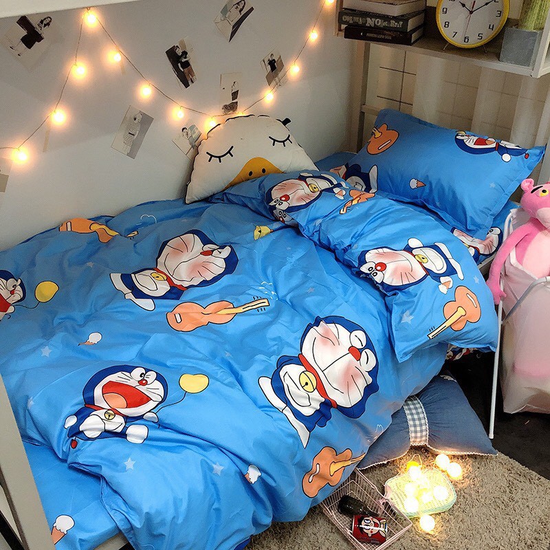 Vỏ chăn lồng được ruột poly cotton Mẫu DORAEMON ĐÁNH ĐÀN trungvbhp_shopalot2
