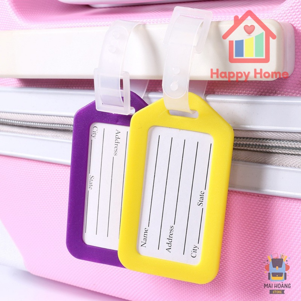 Thẻ tên hành lý, name tag vali du lịch, công tác, đi học, đi làm bảo đảm an toàn, nhanh gọn Happy Home