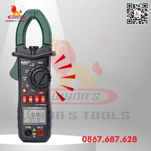Đồng hồ vạn năng kẹp đa năng, màn hình kỹ thuật số có độ chính xác cao, Đồng hồ vạn năng cho thợ điện W3316 Wynn's Tools