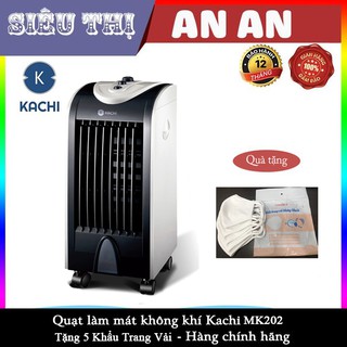 Quạt Hơi Nước làm mát, quạt lạnh KACHI MK202 75w Kèm 2 Viên Đá khô bảo hành 12 tháng model 2020 Tặng 5 Khẩu Trang Vải