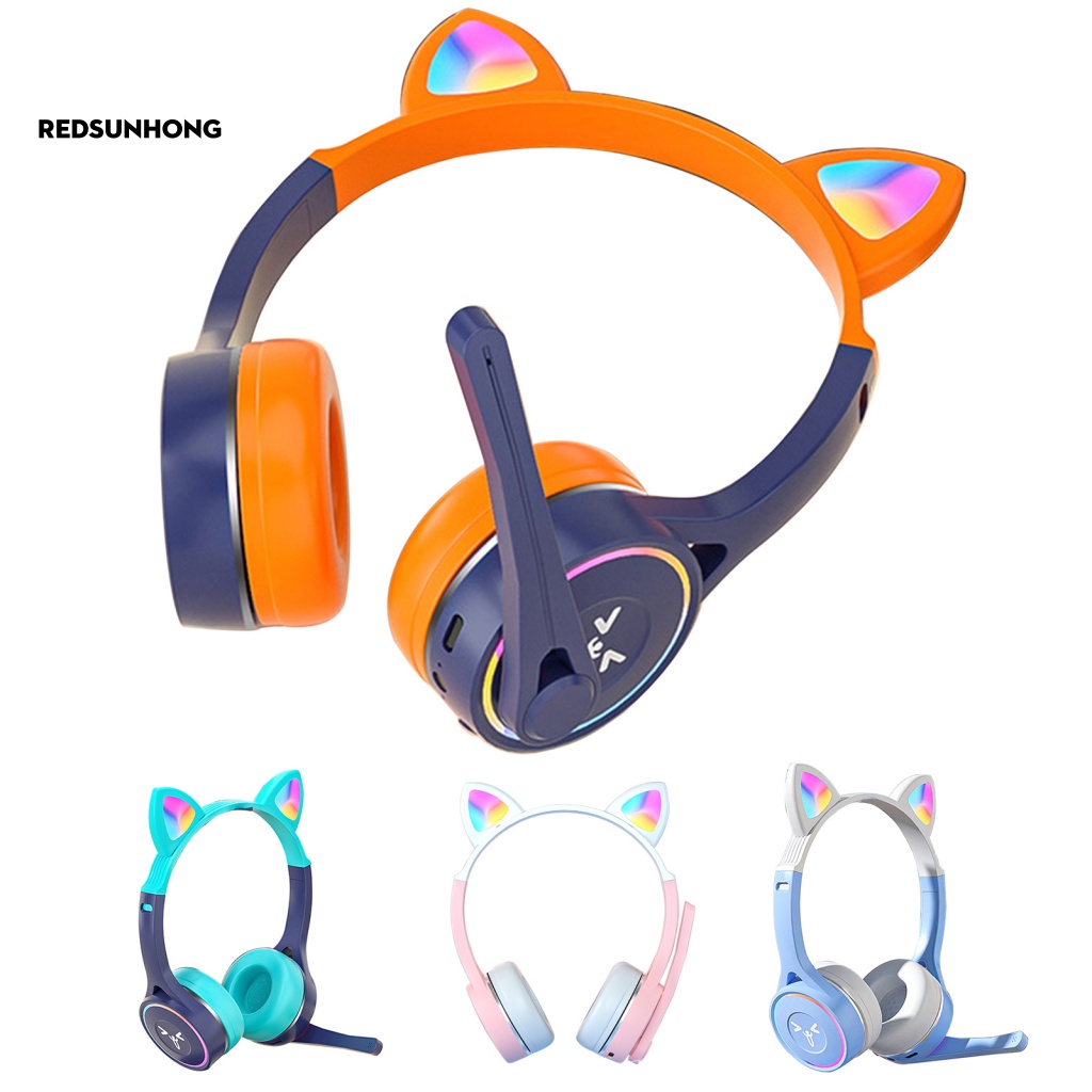 Tai Nghe Bluetooth Không Dây Hình Tai Mèo 3D Thời Trang Cho Điện Thoại