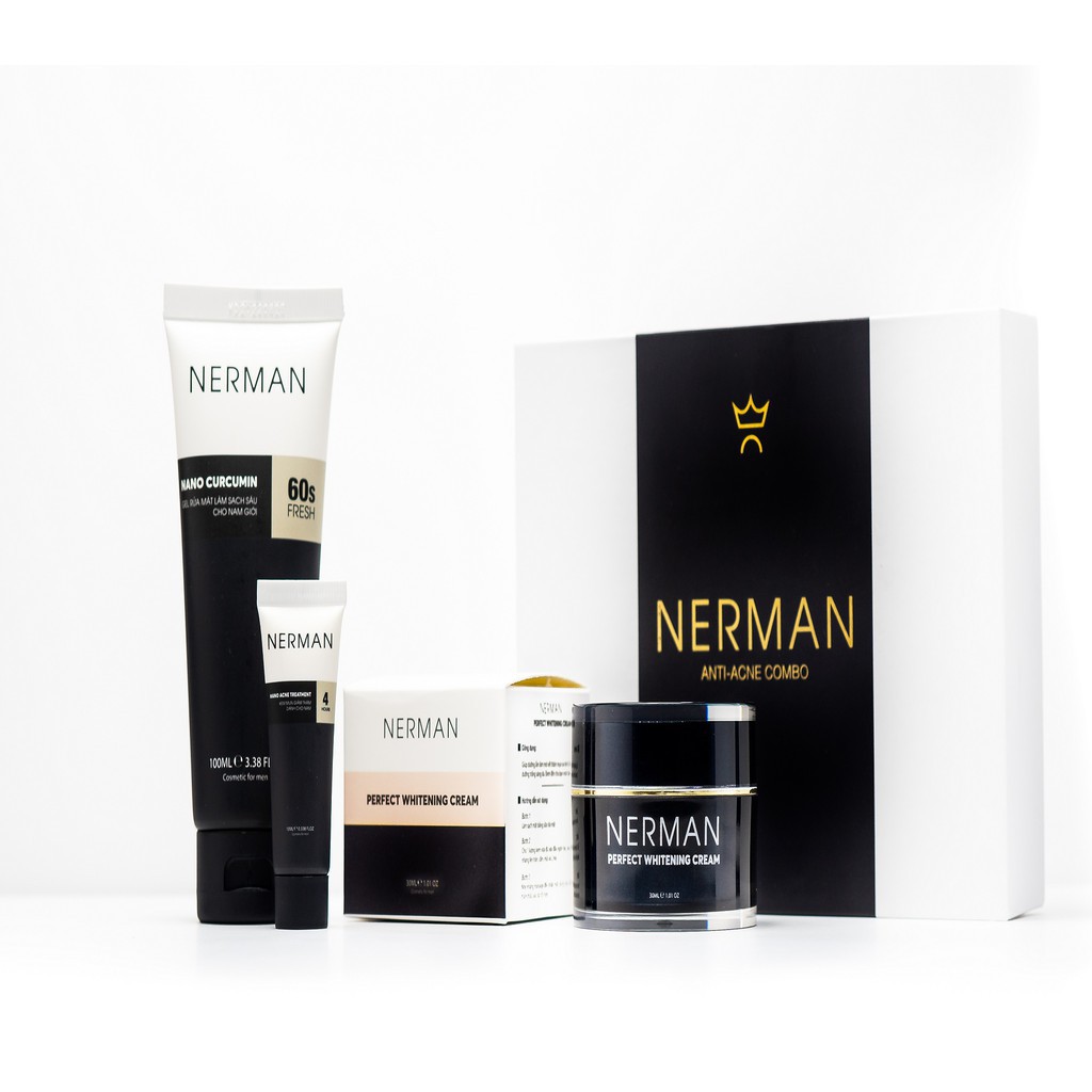 Combo đẹp trai Nerman - ngừa mụn dưỡng trắng