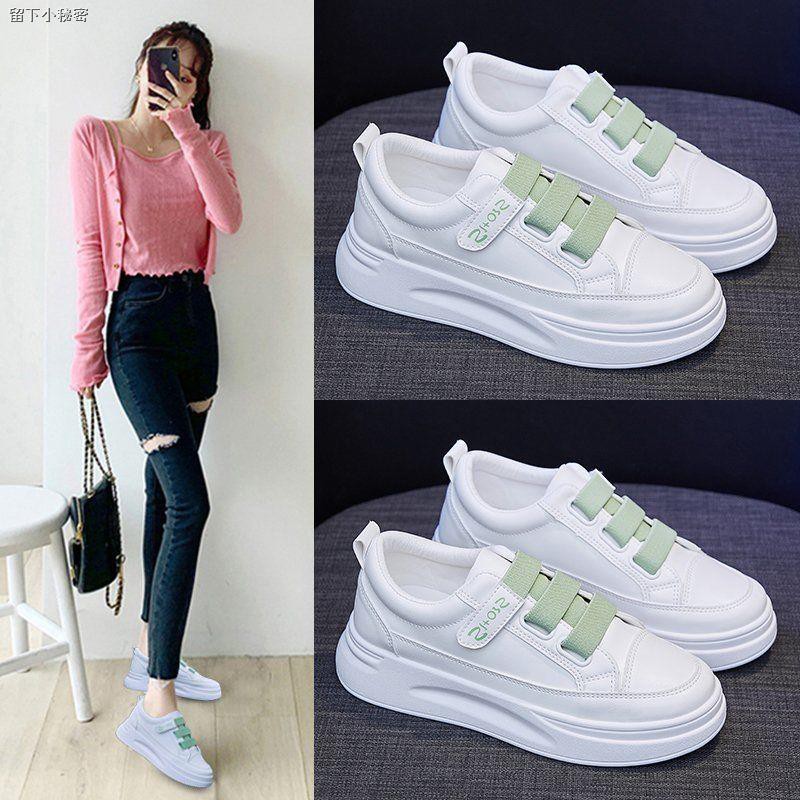 Giày Thể Thao Da Đế Dày Phối Khóa Dán Kiểu Đường Phố Cá Tính Cho Nữ | BigBuy360 - bigbuy360.vn