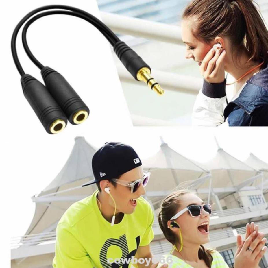 Dây Cáp Âm Thanh Chia Cổng Jack 3.5mm Ra 2 Cổng 3.5mm