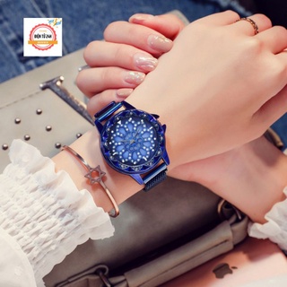 Đồng hồ Nữ nam châm mặt hình hoa