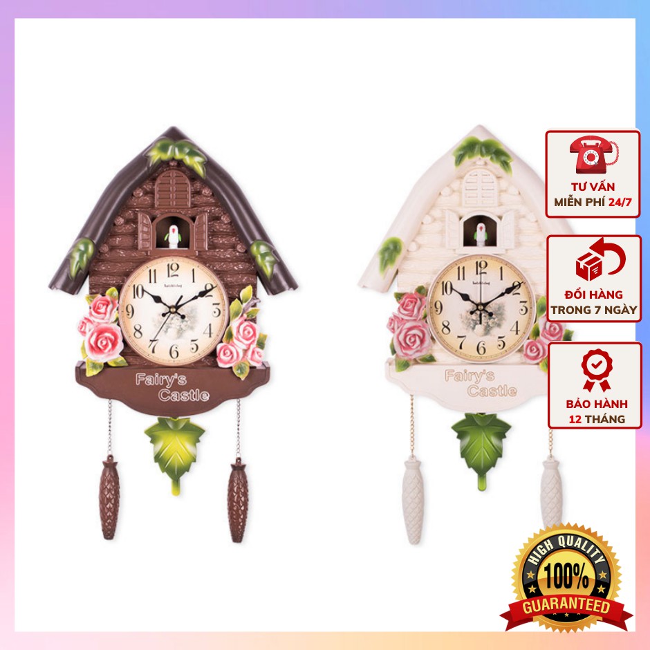 Đồng hồ treo tường TÂN CỔ ĐIỂN chim cúc cu - Đồng hồ điểm chuông 60 phút/ lần cực hay và sinh động DHTT9