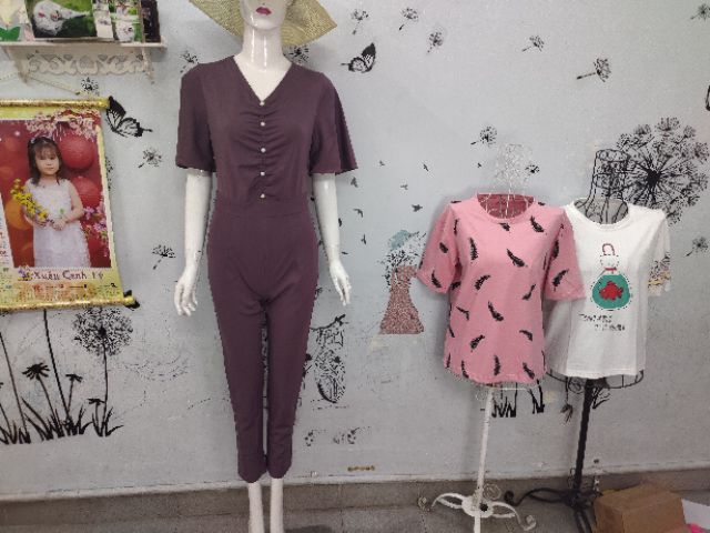 Bộ Jum Đẹp 💝FREESHIP💝 Jumpsuit Lửng tay loe nhúng ngực đính hột xinh xắn J964