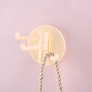 Plastic Sticky Hook Household Seamless Paste 3-branch Rotating Hook Multifunctional Hook Bathroom Wall Towel Hook