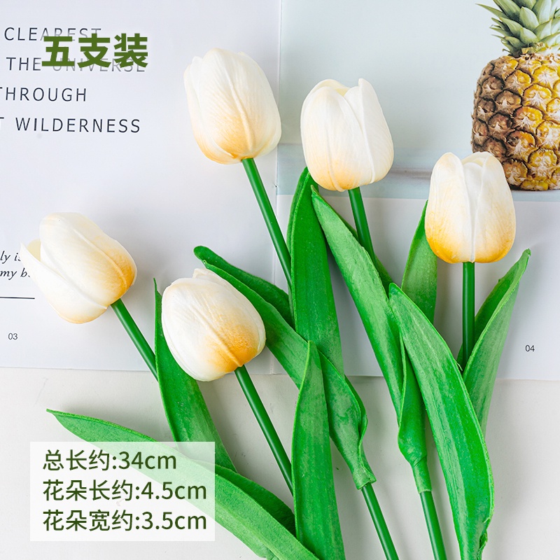 Set 5 Vỏ Bọc Trang Trí Bánh Kem Thêu Họa Tiết Hoa Tulip Đính Ruy Băng Xinh Xắn