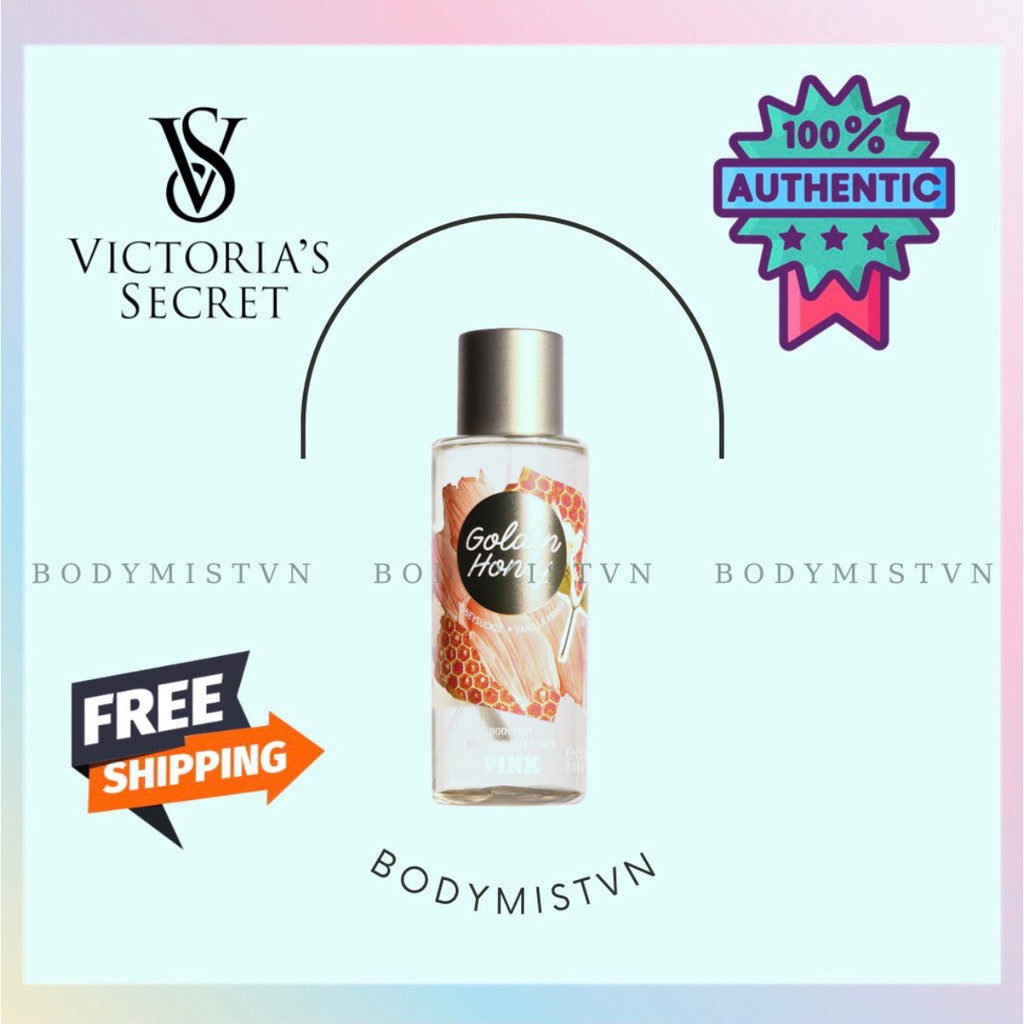 🤎 𝐁𝐨𝐝𝐲𝐦𝐢𝐬𝐭𝐯𝐧 - Xịt thơm toàn thân Victoria's Secret dòng Pink: Golden Honey 🤎